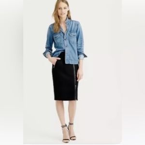 J Crew Wool Zipper Detail Pencil Skirt